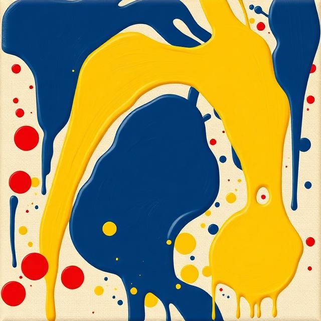 Illustration in the spirit of Jackson Pollock's drip paintings