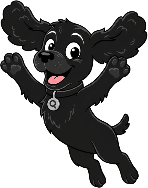 Sqiigl the cocker spaniel jumping and cheering